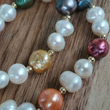 Wholesale 15 Strands 8-9mm Multi Colours Freshwater Pearl Bracelets Stretch Style Around 18-19cm