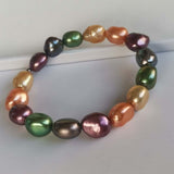 wholesale Baroque multi pearl stretch bracelets lots 10 strands