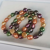 wholesale Baroque multi pearl stretch bracelets lots 10 strands