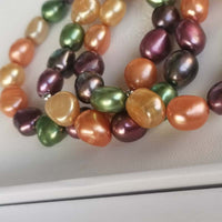 wholesale Baroque multi pearl stretch bracelets lots 10 strands