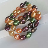 wholesale Baroque multi pearl stretch bracelets lots 10 strands