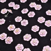 wholesale 36 pairs rose flower pink sterling silver earring freshwater pearl