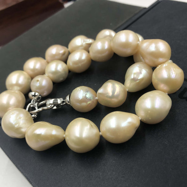 [ELEISPL] Huge 14-20mm Baroque Pearl Necklace #22010051