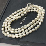 [ELEISPL] 86cm Length Freshwater Rice Pearl Necklace 5-6mm Beads #22010054