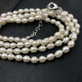 [ELEISPL] 86cm Length Freshwater Rice Pearl Necklace 5-6mm Beads #22010054