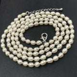 [ELEISPL] 86cm Length Freshwater Rice Pearl Necklace 5-6mm Beads #22010054