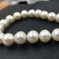 [ELEISPL] AA 11-12MM Near Round White FW Pearl Necklace 44cm Long #22010055