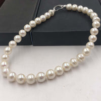 [ELEISPL] AA 11-12MM Near Round White FW Pearl Necklace 44cm Long #22010055