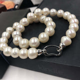 [ELEISPL] AA 11-12MM Near Round White FW Pearl Necklace 44cm Long #22010055