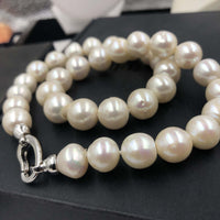 [ELEISPL] AA 11-12MM Near Round White FW Pearl Necklace 44cm Long #22010055