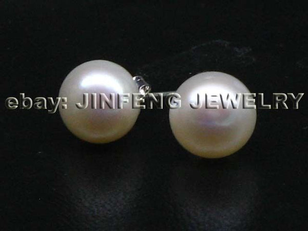 AAA Wholesale 6-7mm white freshwater pearl earring stud S925