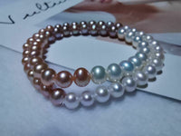 AAA wholesale 10strands 6-7mm freshwater pearl bracelets near potato elastic