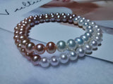 AAA wholesale 10strands 6-7mm freshwater pearl bracelets near potato elastic