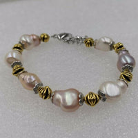 10-12mm natural baroque freshwater pearl bracelet free shipping