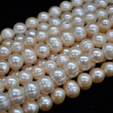 Wholesale 9-10mm natural color near potato Freshwater pearl strings 38cm