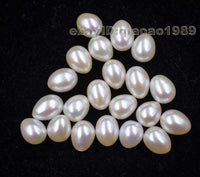 fine lots of rice drop real cultured freshwater pearl half drilled loose beads