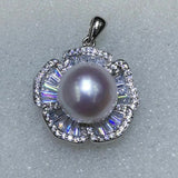 Newly Gorgeous 12mm round Pearl white freshwater pearls pendant sterling silver