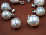 wholesale 12 PCS mix 12-14mm white Kasumi cultured pearl Pendants