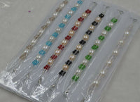 Newly wholesale 12 pieces 9-10mm button Freshwater pearl Bracelets mix beads