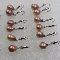 Baroque drop natural colour pearl dangle earring 8-9*11-12mm size