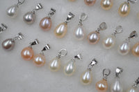 Lots 30 PCS drop pearls pendants mixed freshwater pearls 925 silver hook