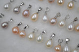 Lots 30 PCS drop pearls pendants mixed freshwater pearls 925 silver hook