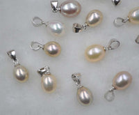 AAA Lots 16 PCS 7.5-8mm mixed drop FW pearl pendant S925