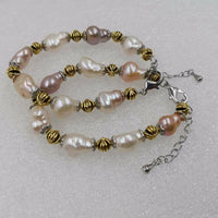 10-12mm natural baroque freshwater pearl bracelet free shipping