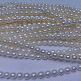 AAA++ Lots fine 6-7mm rice white freshwater pearl strings