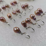 Baroque drop natural colour pearl dangle earring 8-9*11-12mm size