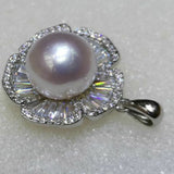 Newly Gorgeous 12mm round Pearl white freshwater pearls pendant sterling silver