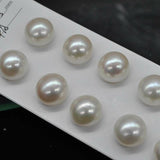 [ELEISPL] 10 pairs big button freshwater pearl half hole loose beads 12.5-13mm 14-14.5mm