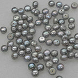 wholesale 8mm gray half hole freshwater pearl various option