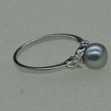 wholesale 10 pcs 6-6.5mm gray freshwater pearl mix style rings Free shipping