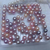 Gorgeous bright multicolors lots 7.5-8mm round real pearl wholesale