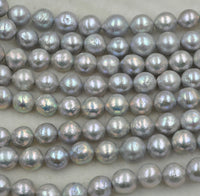 Free shipping wholesale 10.5-12mm gray Furrow Kasumi pearl strand 1 string