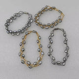 Genuine baroque gray cultured freshwater pearl bracelet 5-6mm 6-7mm