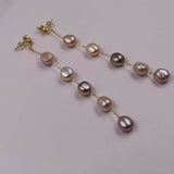 10mm Baroque freshwater pearl style dangle earring 12cm length style