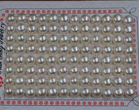 Stunning Wholesale 96 PCS (1card) white half drilled Freshwater Pearl