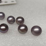 9mm round loose pearls half drilled purple freshwater pearl pairs