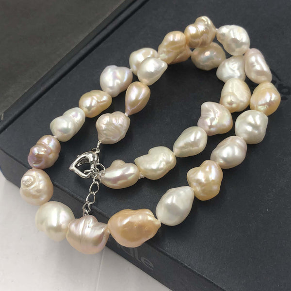 [ELEISPL]  AA Multi Luster Baroque Freshwater Pearl Women Jewelry Necklace #22010057