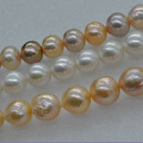 High luster natual furrow big Freshwater pearl strand 16" various option