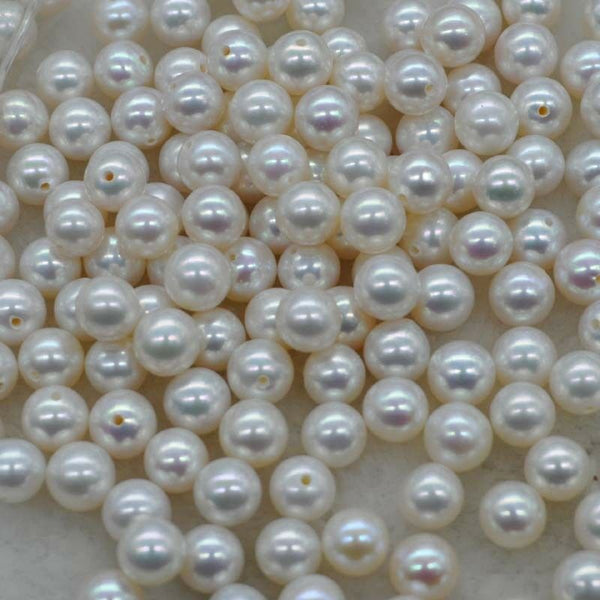 AAA wholesale 6.5mm round FW akoya pearl half drilled