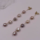 10mm Baroque freshwater pearl style dangle earring 12cm length style