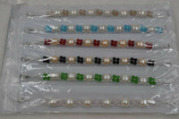 Newly wholesale 12 pieces 9-10mm button Freshwater pearl Bracelets mix beads