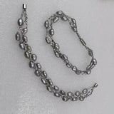 Genuine baroque gray cultured freshwater pearl bracelet 5-6mm 6-7mm
