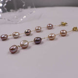 10mm Baroque freshwater pearl style dangle earring 12cm length style