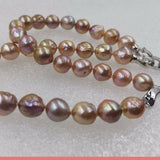 Gorgeous 11-12mm rainbow luster furrow Kasumi pearl pendant necklace