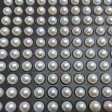 Stunning 9mm 10mm round white genuine freshwater pearl half drilled beads