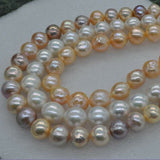 High luster natual furrow big Freshwater pearl strand 16" various option